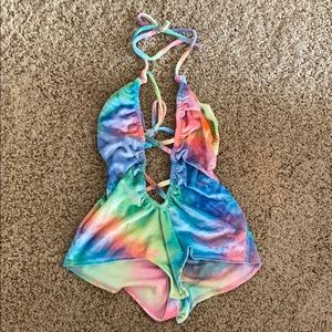 Little Black Diamond Rainbow Velvet Bodysuit